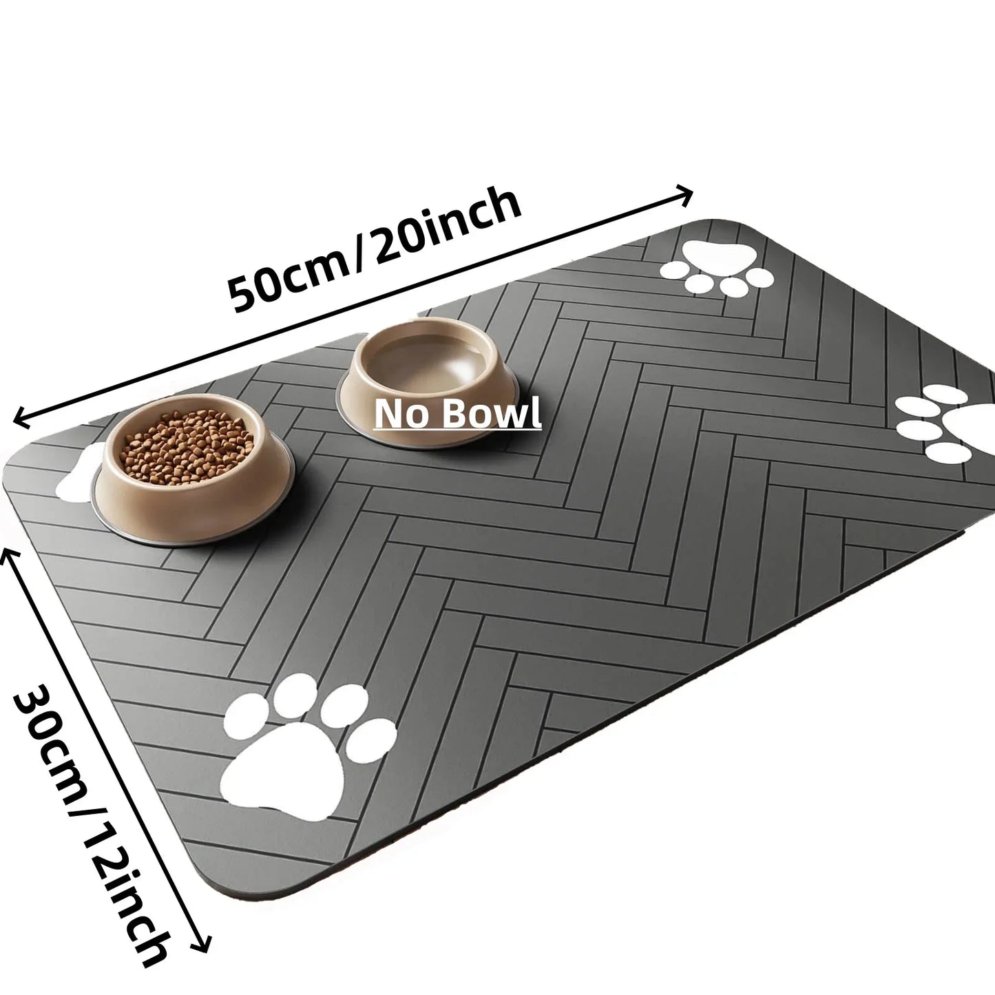 Absorbierende Unterlage für Haustiernäpfe, Wasserfeste Platzmatte für Hunde- & Katzennäpfe, Schnell trocknend mit rutschfester Gummirückseite
S (für kleine Kätzchen), M, L